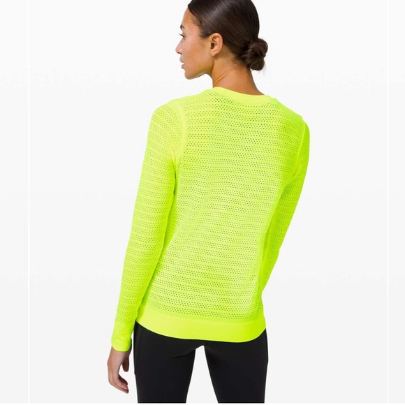 lululemon Swiftly Breathe Long Sleeve Squad Yellow Highlight 6 - Picture 4 of 6